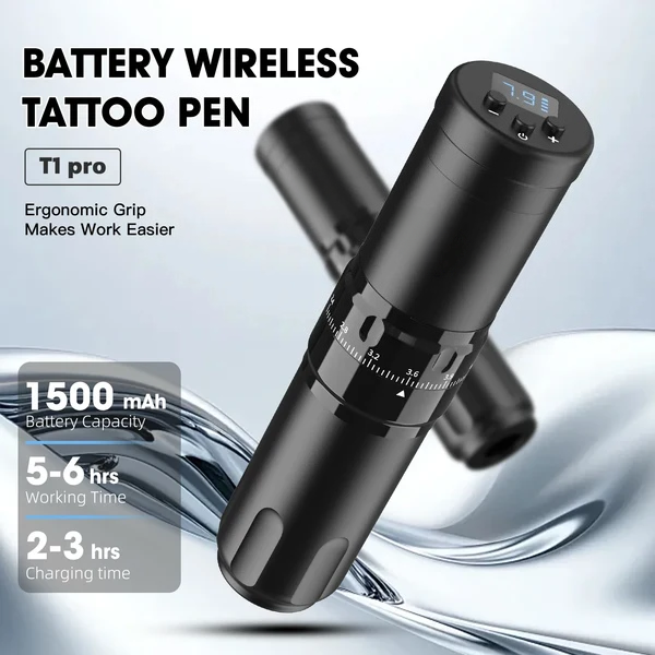 T1 Pro Adjustable Stroke Wireless Tattoo Pen Kit