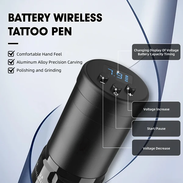 T1 Pro Adjustable Stroke Wireless Tattoo Pen Kit