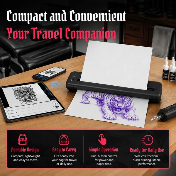 Wireless Tattoo Stencil Printer